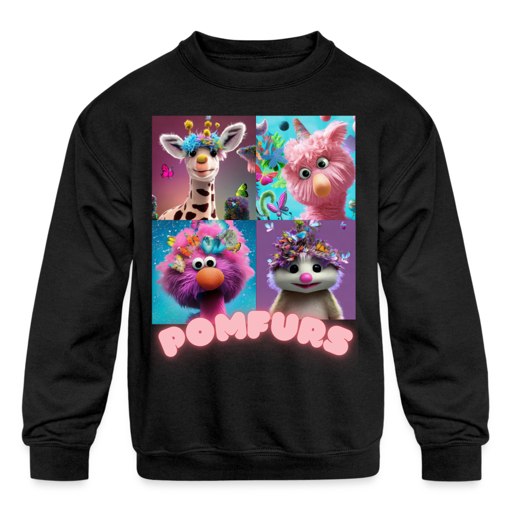 POMFURS© Kids' Crewneck Sweatshirt - black