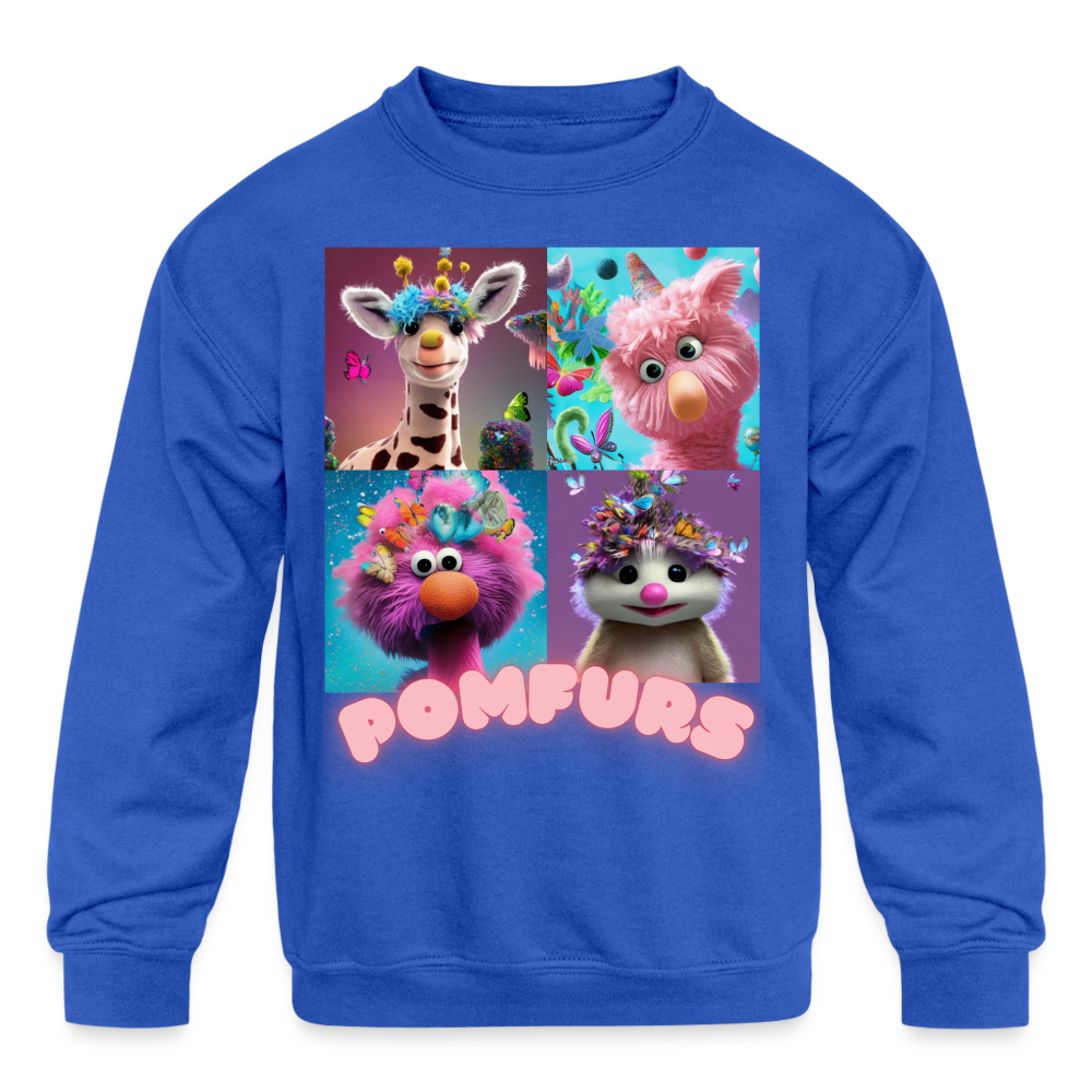 POMFURS© Kids' Crewneck Sweatshirt - royal blue
