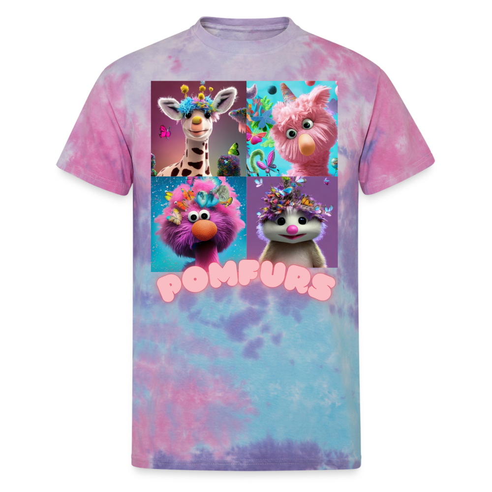POMFURS Unisex Tie Dye T-Shirt - cotton candy