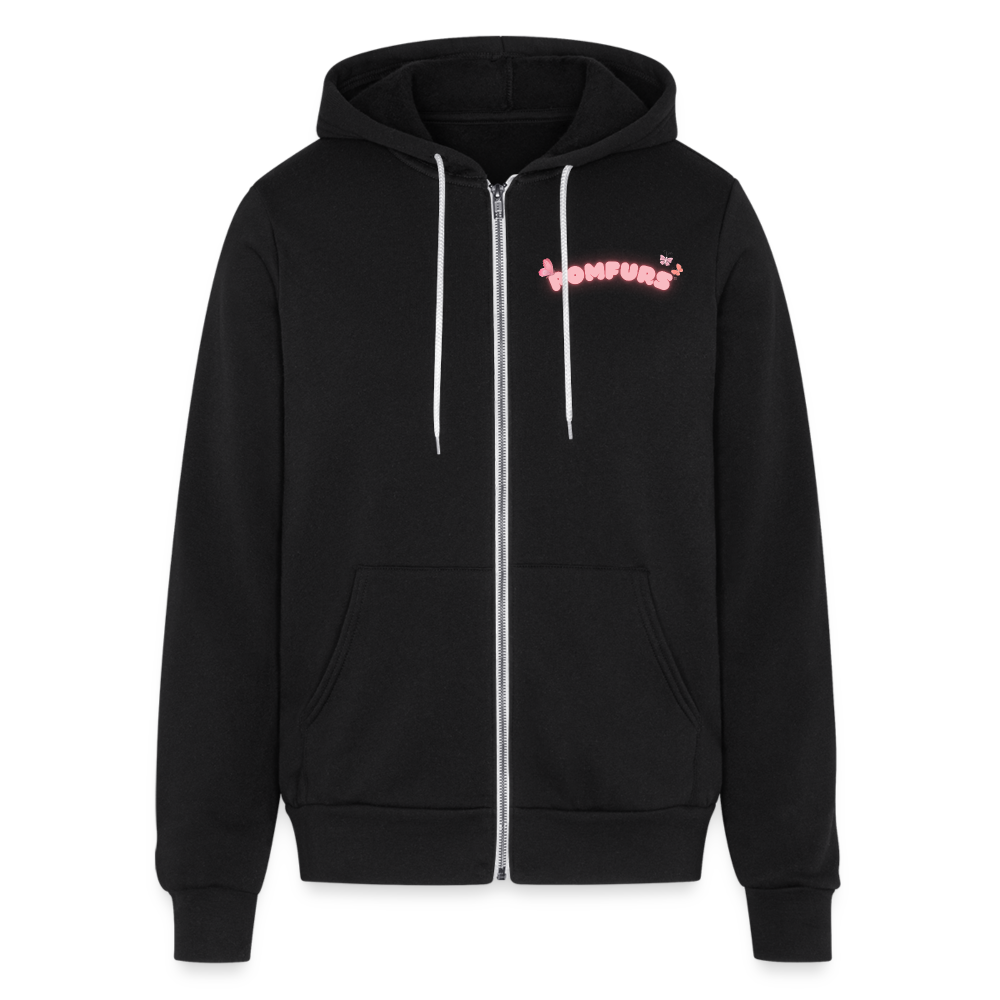 POMFURS© Bumby Adult Unisex Full Zip Hoodie - black