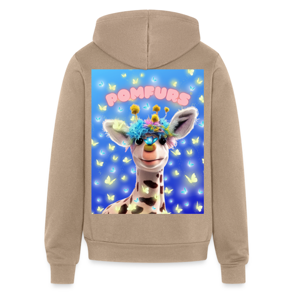 POMFURS© Bumby Blue Adult Unisex Full Zip Hoodie - tan
