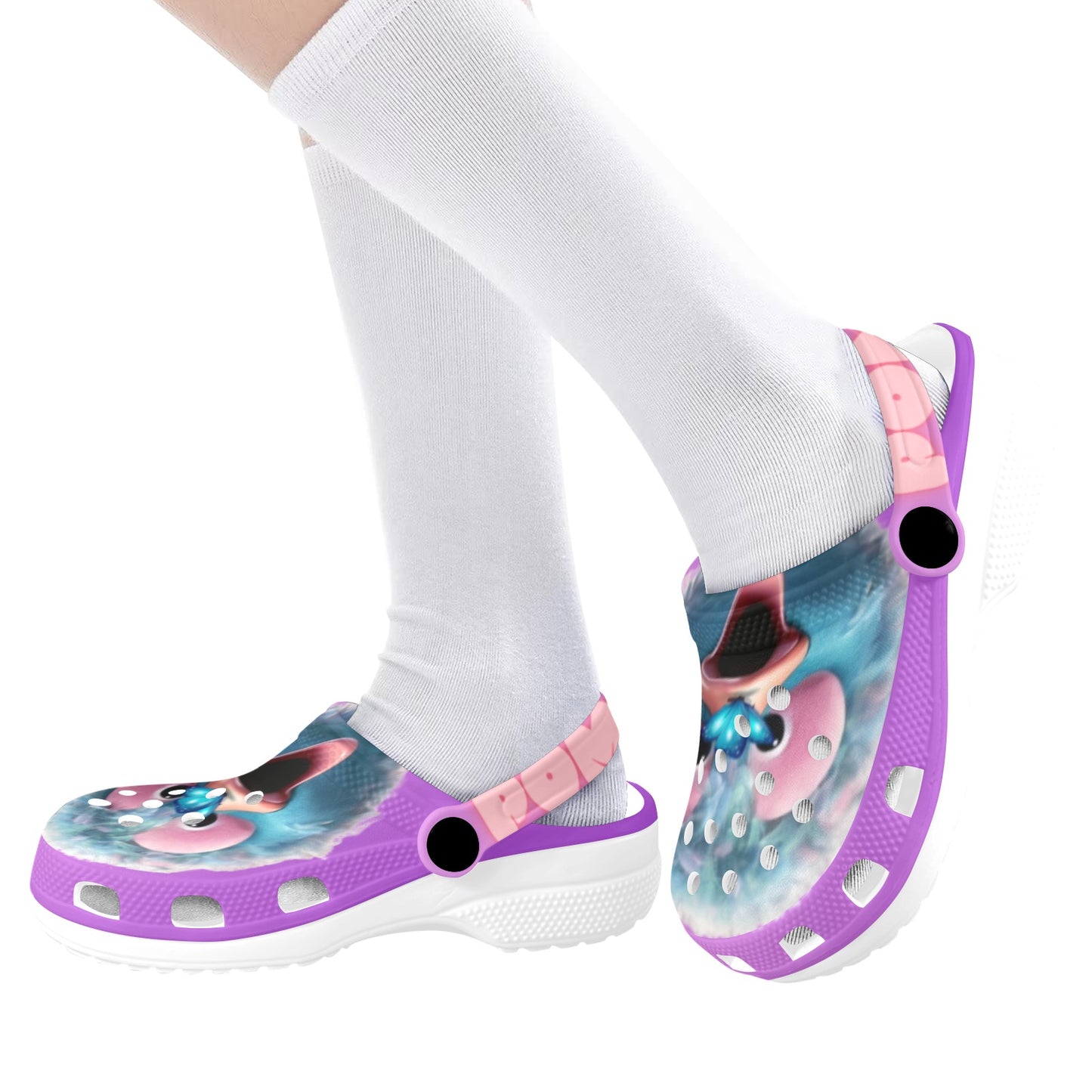 POMFURS© Coby Kids Purple Clogs