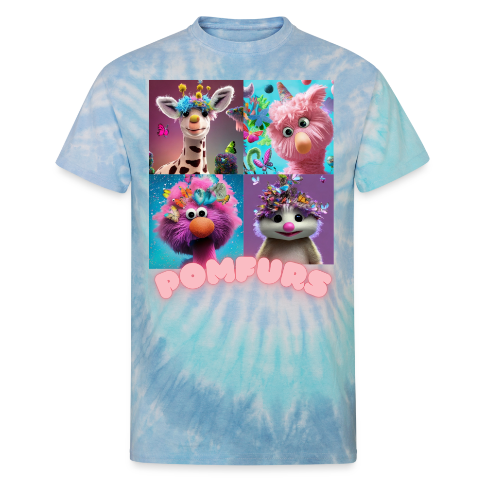 POMFURS Unisex Tie Dye T-Shirt - blue lagoon