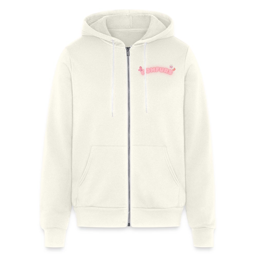 POMFURS© Bumby Adult Unisex Full Zip Hoodie - vintage white