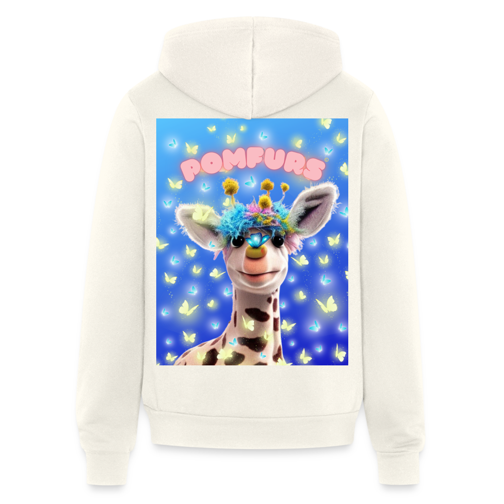 POMFURS© Bumby Blue Adult Unisex Full Zip Hoodie - vintage white