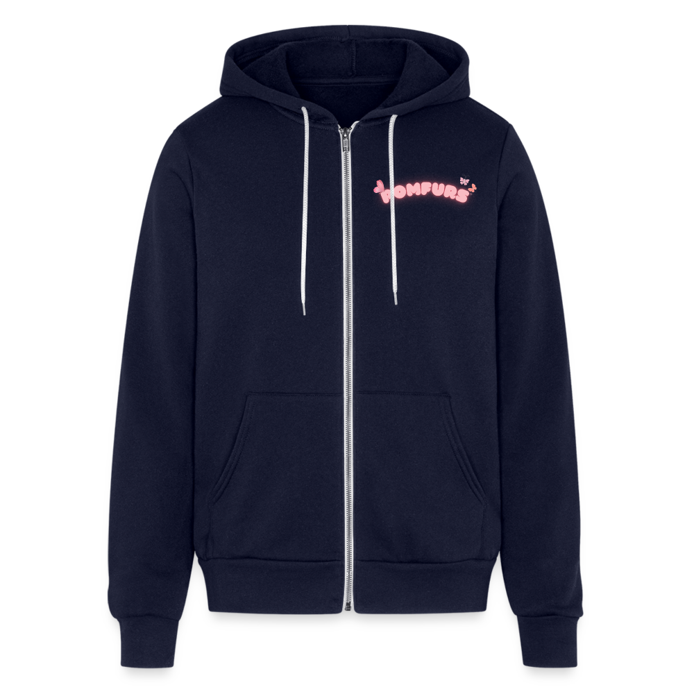 POMFURS© Bumby Blue Adult Unisex Full Zip Hoodie - navy