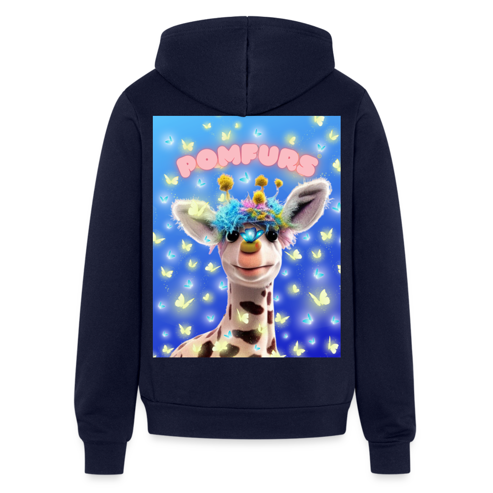 POMFURS© Bumby Blue Adult Unisex Full Zip Hoodie - navy