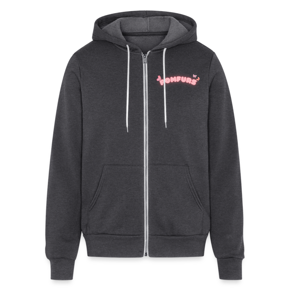 POMFURS© Bumby Blue Adult Unisex Full Zip Hoodie - charcoal grey