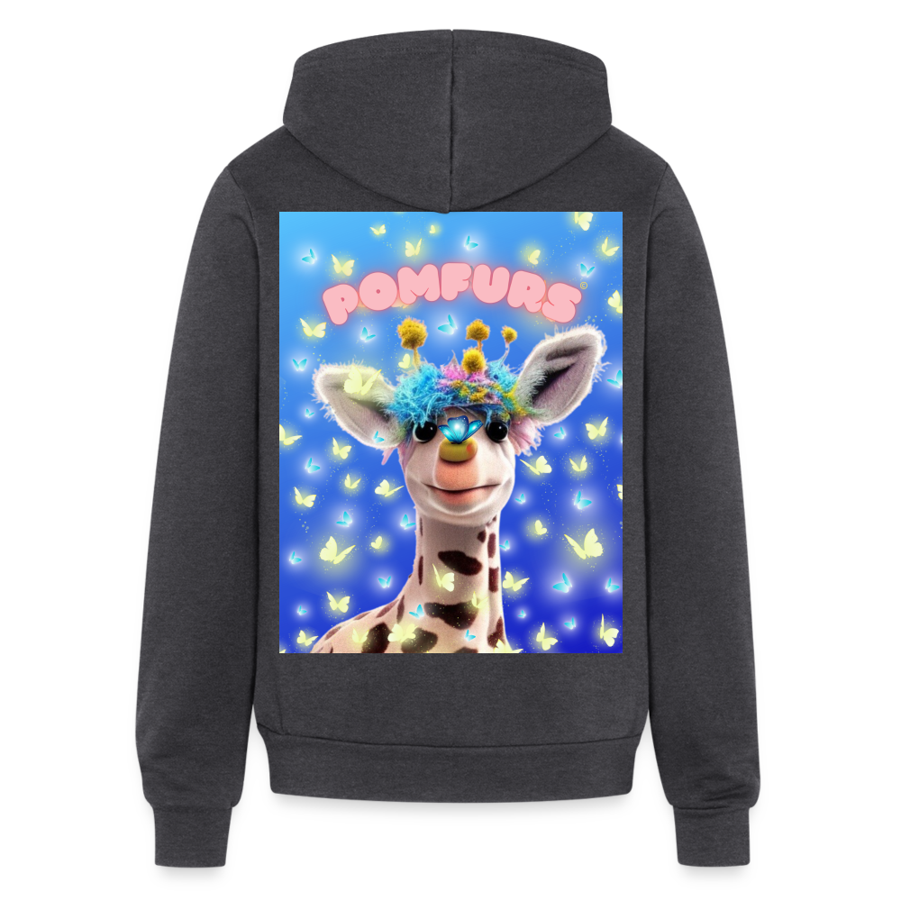 POMFURS© Bumby Blue Adult Unisex Full Zip Hoodie - charcoal grey