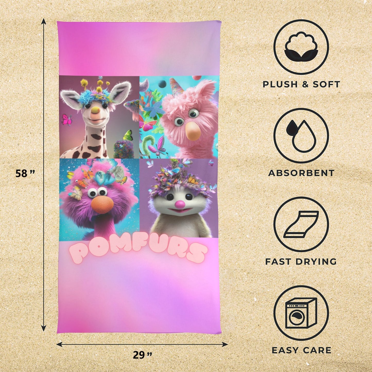 POMFURS© Beach Towel